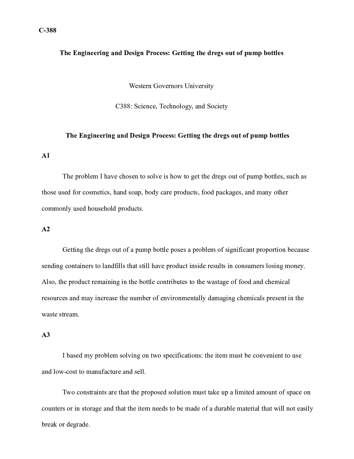 Preview image of The Engineering and Design Process.docx   C-388 The Engineering and Design Process: Gettin document